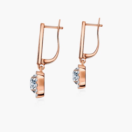 Kolczyki This is Love: różowe złoto, białe szafiry, diamenty